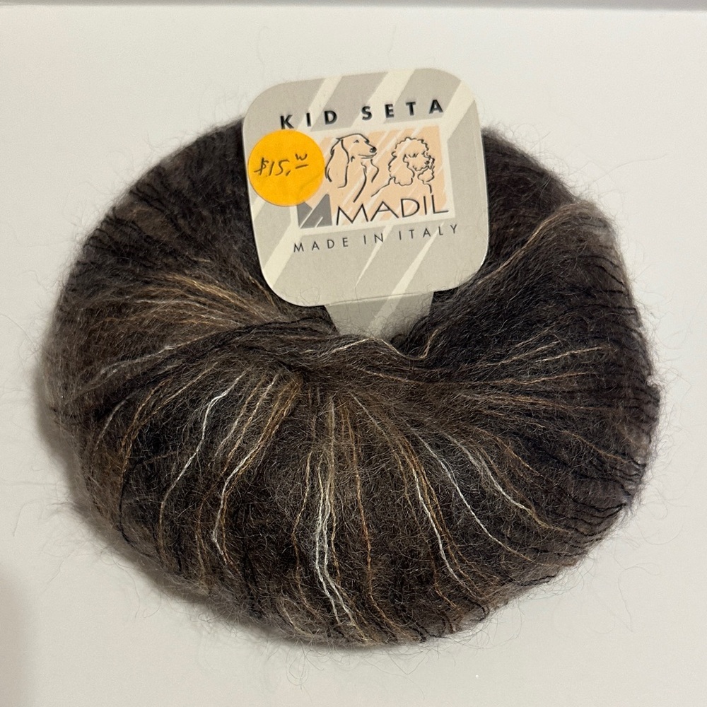 Kid Seta Yarn 70% super kid mohair 30% silk Black and Brown lot of 4